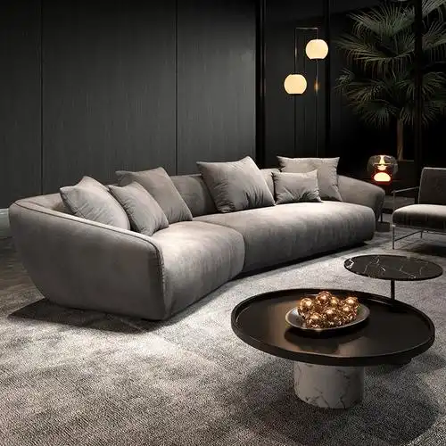 纳威千鸟格沙发布沙发科技羽绒新款轻奢2021客厅布艺沙发