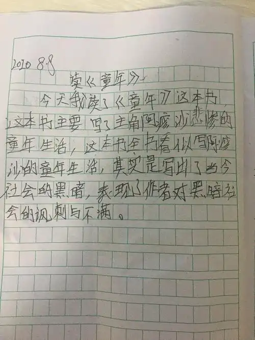 这是巜童年》的读后感