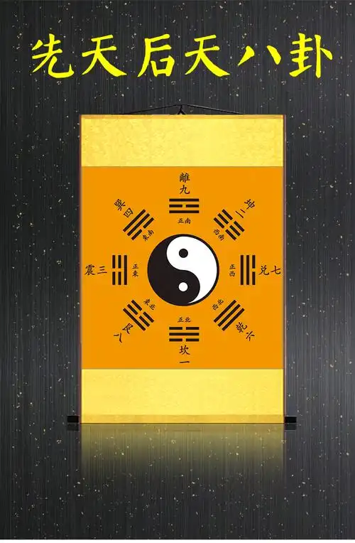 太极八卦图挂画周易先天后天八卦玄关书房卷轴字画 定制 后天八卦(3天