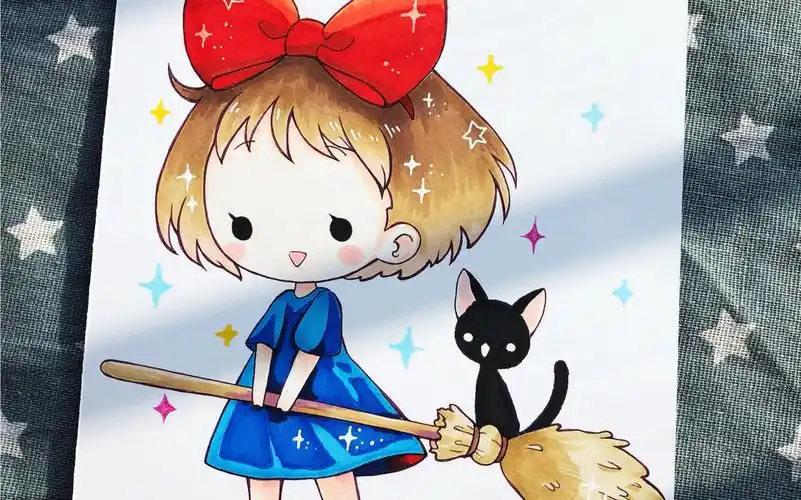 马克笔上色-宫崎骏魔女宅急便