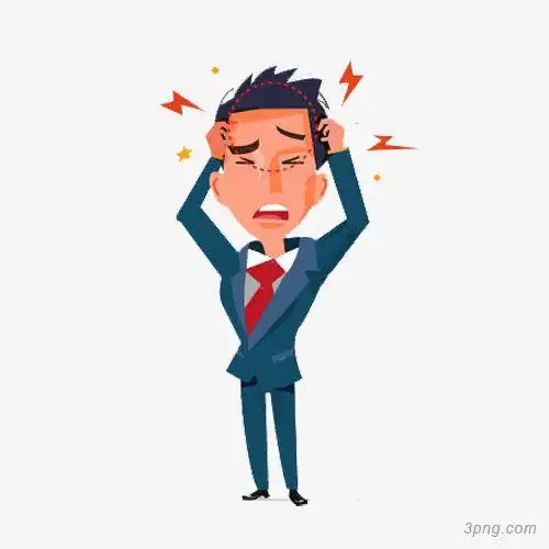 发愁的男孩子png素材透明免抠图片卡通手绘