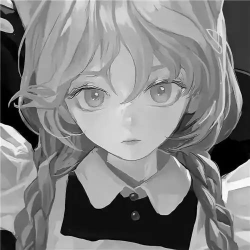 韩系女生头像漫画黑白高清图片