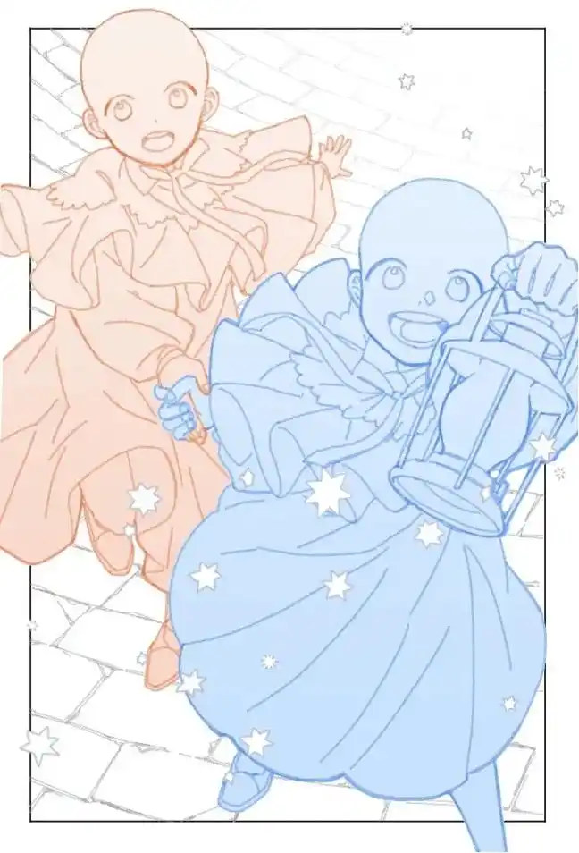 双人闺蜜模板‖线稿练习来啦~来一场闺蜜冒险吧!!! #素材 - 抖音