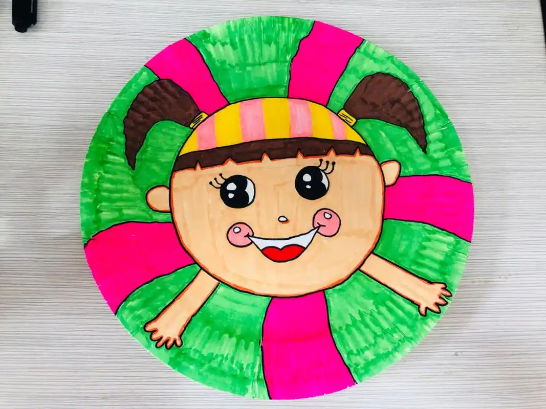 盘子画《娃娃爱游泳》9069♀15