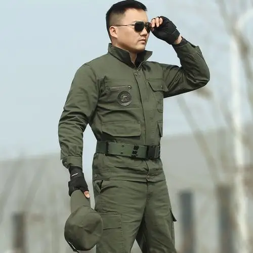 狼石户外军迷野战军绿迷彩服男套装特种兵作战训练服耐磨军装衣服