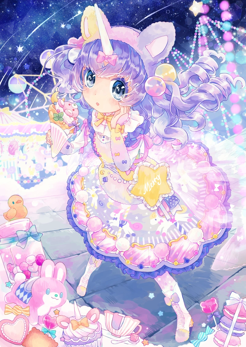 动漫美图:可爱糖果色,梦幻可爱插画特辑