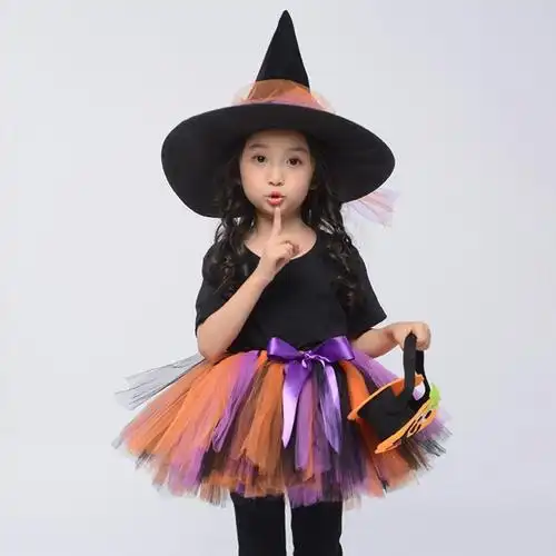 儿童万圣节亲子服装女童公主巫婆女巫cos装扮化妆服饰