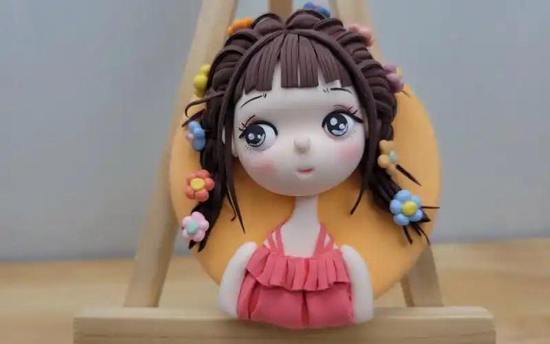 活动  你是吃可爱多长大的吗?超轻黏土冰箱贴可爱小女孩头像制作过程!