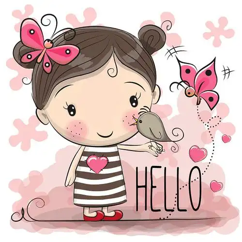 可爱的卡通女孩