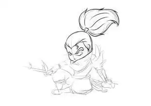 英雄联盟q版亚索简笔画(英雄联盟亚索源计划简笔画) -【爱个性】