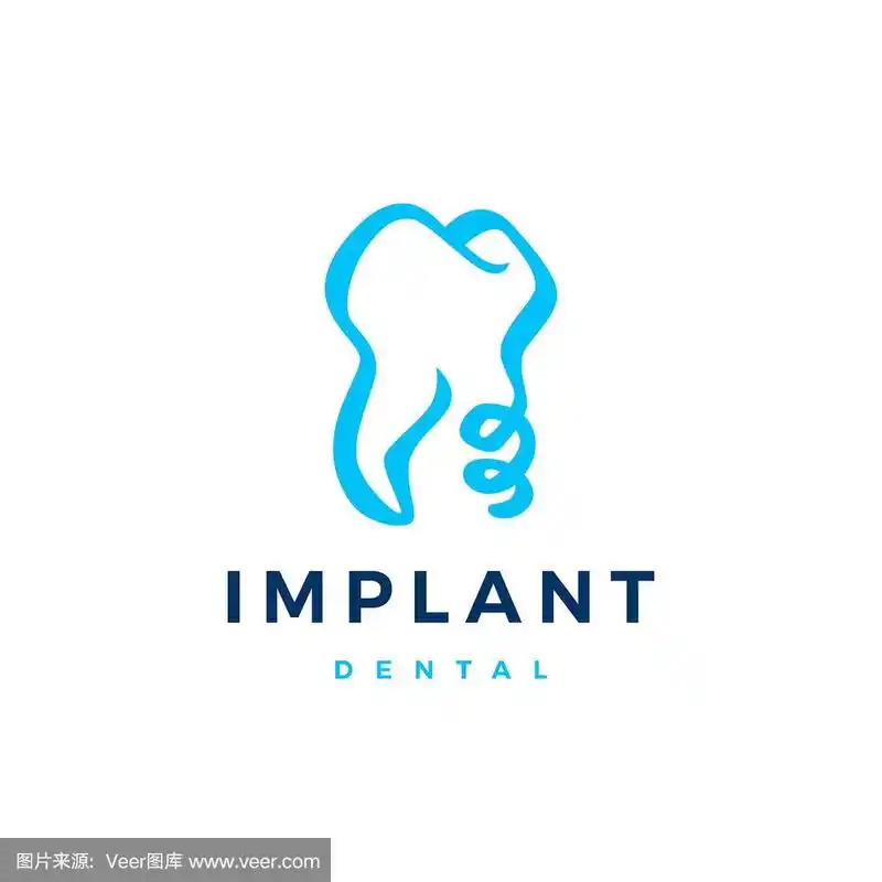 牙科种植牙的牙齿标志图标