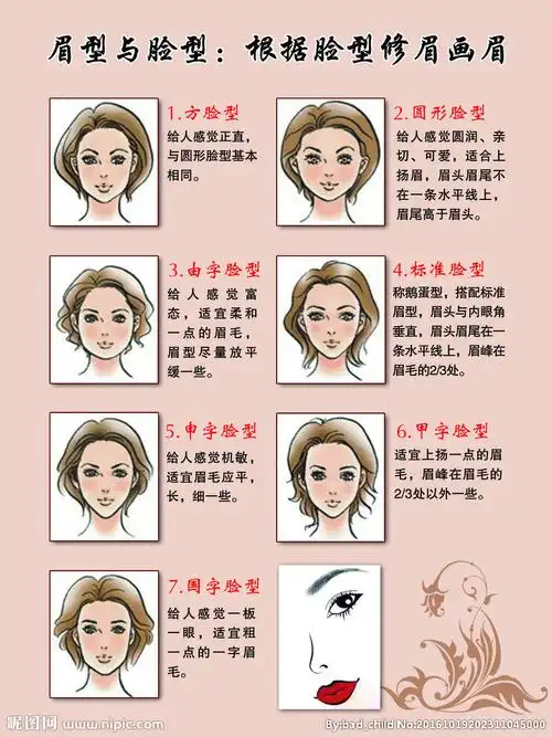 眉型与脸型图片
