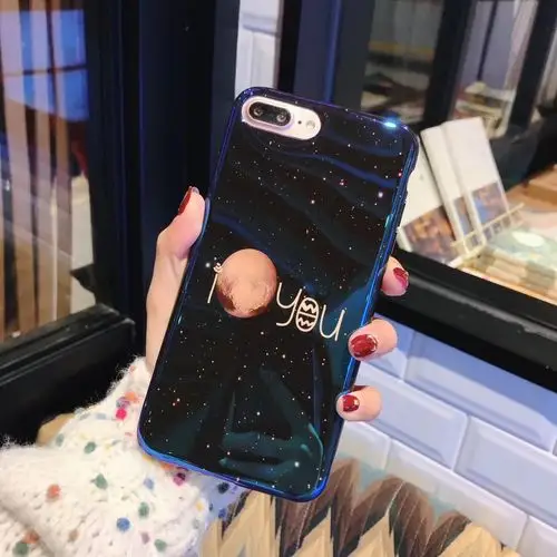 iphone x情侣蓝光月球手机壳6s 7 8 plus全软光面tpu保护套