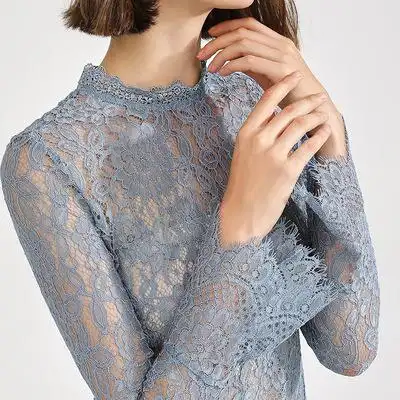 蕾丝打底衫女网纱内搭镂空淘宝优惠券