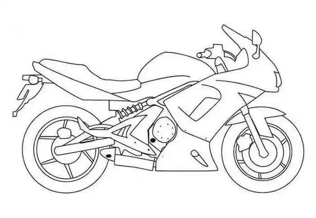 幼儿简笔画摩托车的画法
