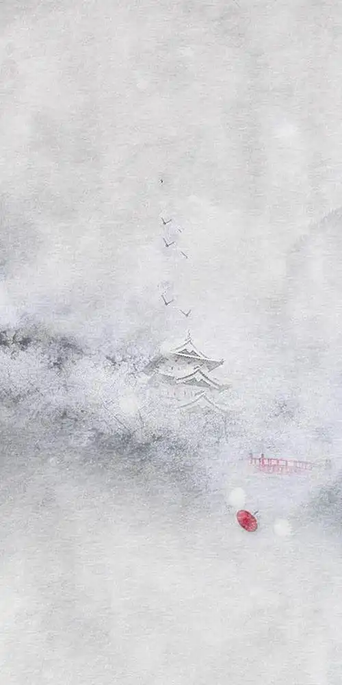 古风建筑灰色背景