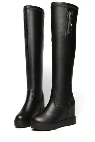 黑色 35品牌: 依蔻兰蒂(yikoulandi) 商品名称:长靴女厚底内增高