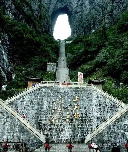 玻璃栈道6,天门山5,天子山4,土家风情园3,百龙天梯2, 金鞭溪1,张家界