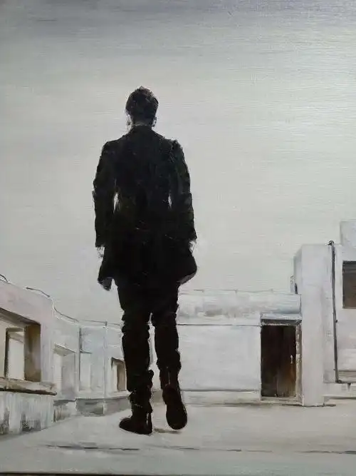 油画作品《背影》