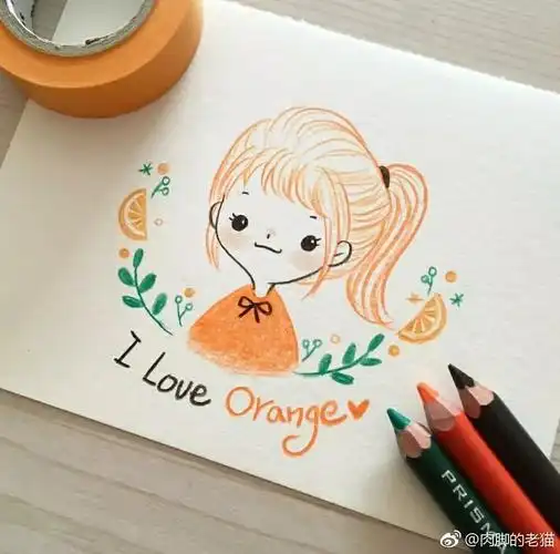 100张人物彩铅简笔画超萌小清新小伙伴们收图吧