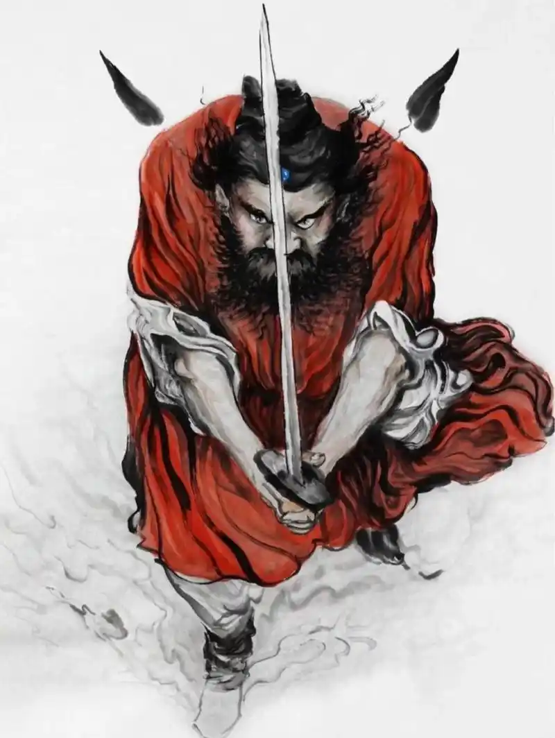 家中悬挂钟馗像,可起到镇宅的作用.