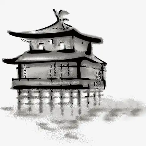 水墨画楼阁