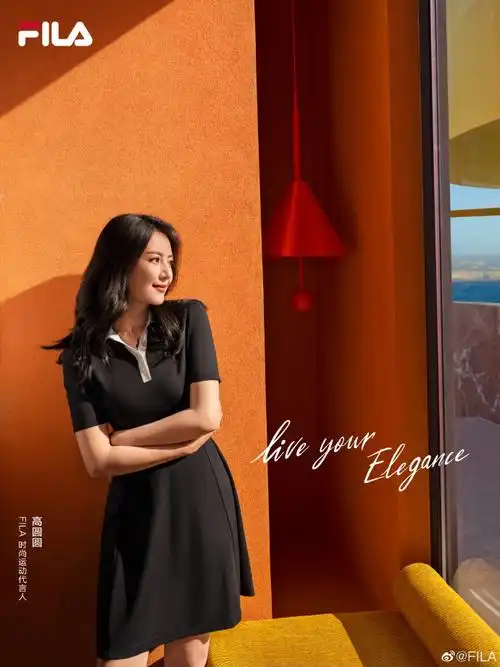 fila时尚运动代言人高圆圆##fila摩登polo裙##fila时尚印花