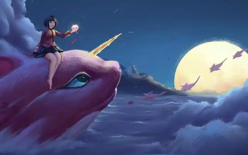 活动作品板绘把以前的大鱼海棠拖出来重画一遍