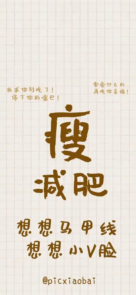 简约网格减肥刺激文字控手机壁纸