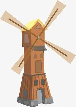 咖啡色卡通风车