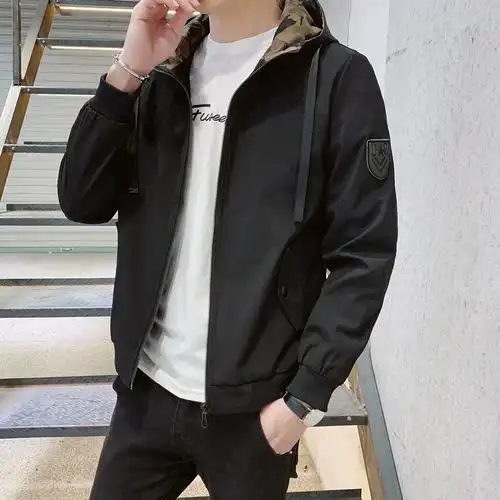 迷彩夹克韩版时尚修身男装休闲薄款外套春秋季2021新款男士外衣