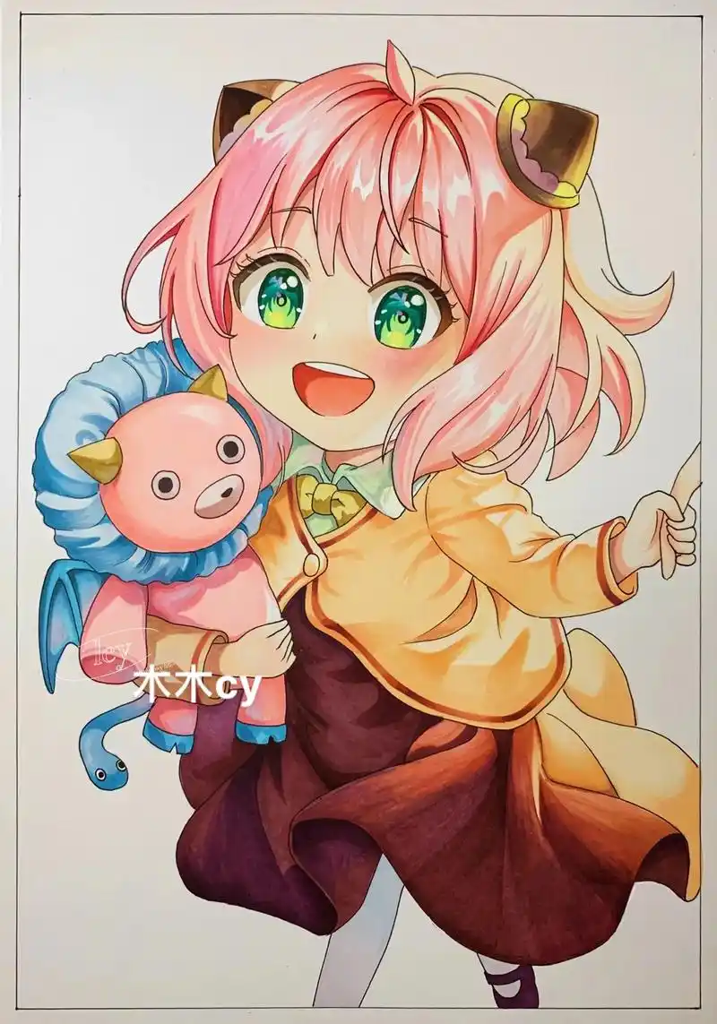 阿尼亚.动漫人物步骤图#二次元 #动漫 #手绘 #画画 - 抖音