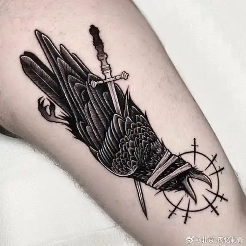 今日纹身图案分享    暗黑手臂纹身    #纹身分享##纹身设计##北京