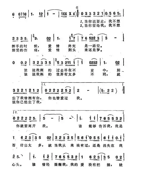忘了你 忘了我 王杰 歌谱 简谱
