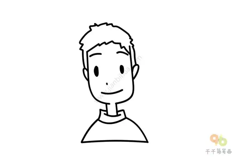 寸头男孩头像简笔画