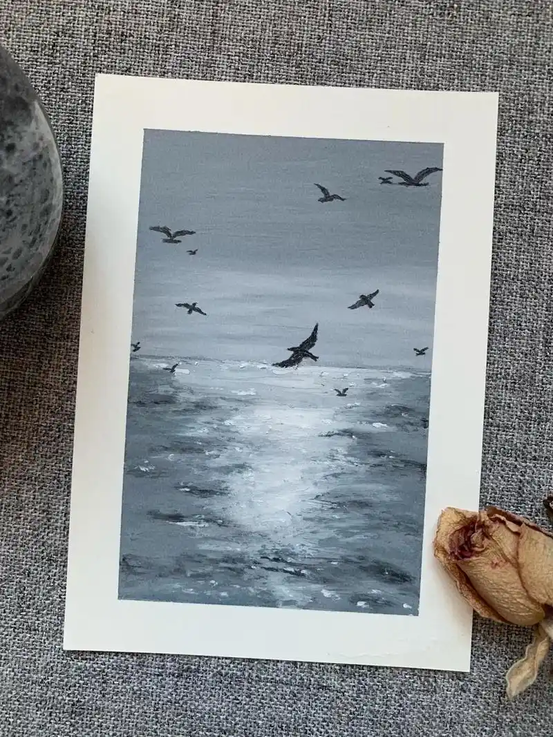 油画棒～海的故事,说给海鸥听～ #油画棒 #海 #海鸥 - 抖音