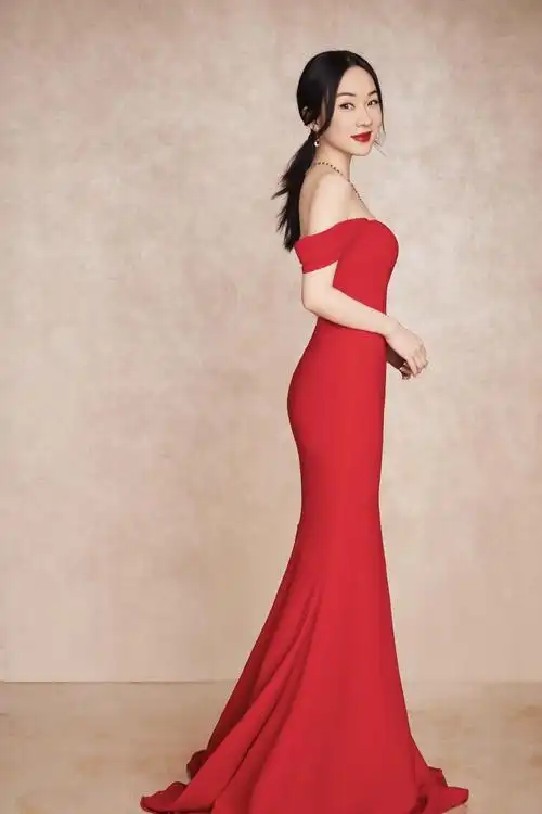 原创霍思燕匀称身材好抢镜身穿红色连衣裙性感大气美得不可方物