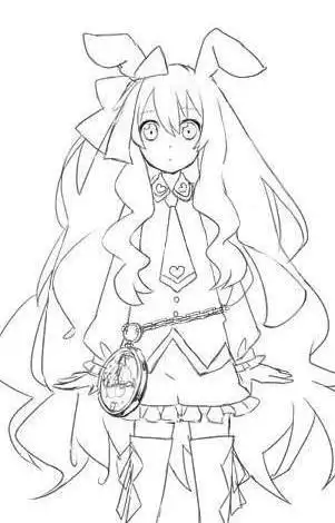 卡通动漫人物简笔画_长发女孩