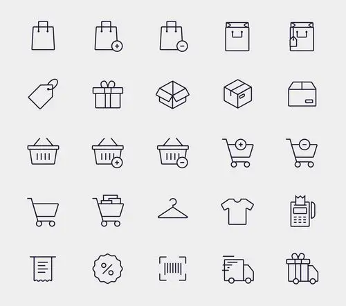 购物主题矢量图标设计素材 vector shopping icons