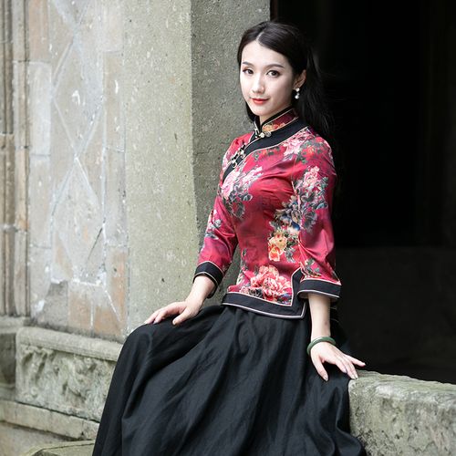 如意风唐装女中国风半身旗袍上衣佛系复古年轻上衣