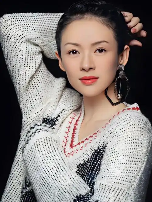 章子怡典型的东方美人胚子五官精致