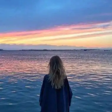 看海头像女生优雅背影女生最新蓝色海边头像