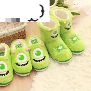 怪兽大学卡通毛怪大眼仔家居靴子 保暖防滑棉拖鞋 3961 拖鞋-紫毛怪 l