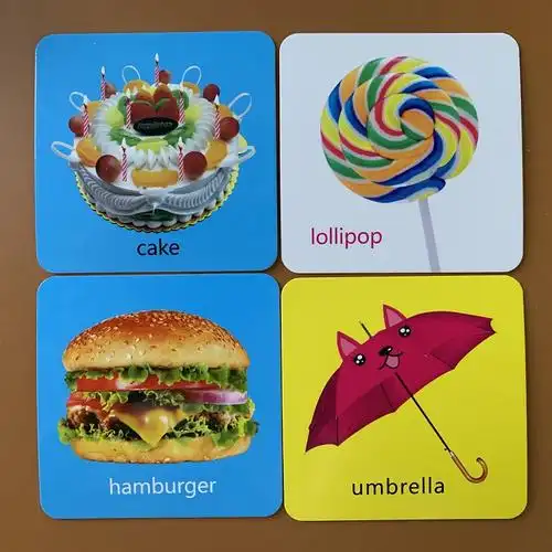 宝贝认日常用品卡片撕不烂背面带儿歌幼儿童宝宝0-2-3-4岁看图认