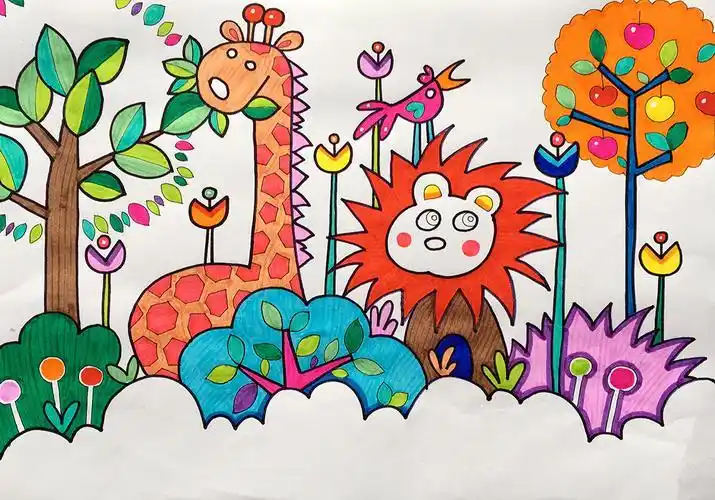 小学四年级儿童水彩画作品欣赏简单的儿童创意美术大全 蒙古包水彩画