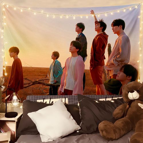 防弹少年团bts挂布挂毯卧室宿舍背景装饰金泰亨金南俊周边diy定制