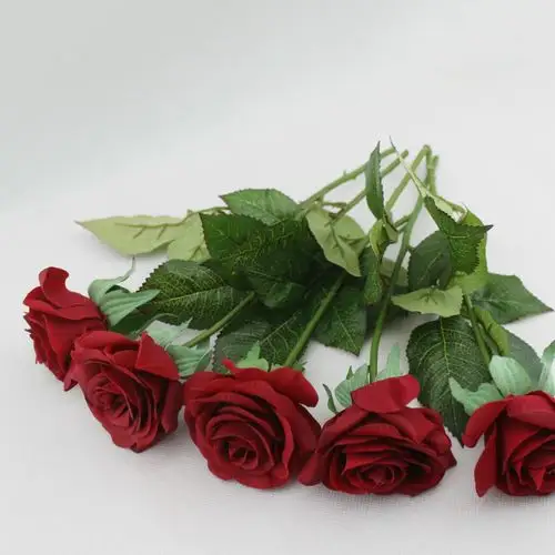 防真花玫瑰花单支干花永恒 手感保湿玫瑰 婚庆情人节假花仿真花图片