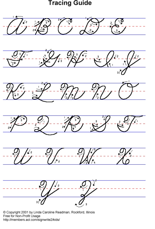 漂亮的英文圆体26字母(全)