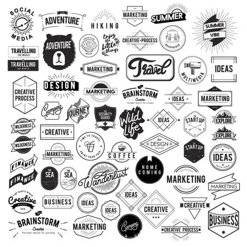 图片 医疗中心标识模板向量集品牌箭头徽章设计集合载体图片id