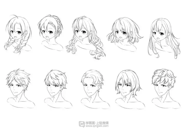 发型绘制练习—人物发型入门基础训练